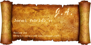 Jenei Adrián névjegykártya